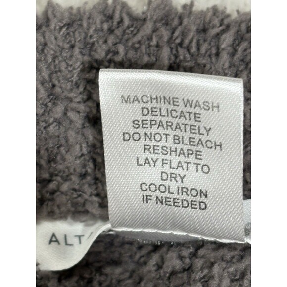 Altar’d State Oversized Sherpa Teddy Crewneck Pullover Sweater Women’s XL Taupe - Picture 5 of 9